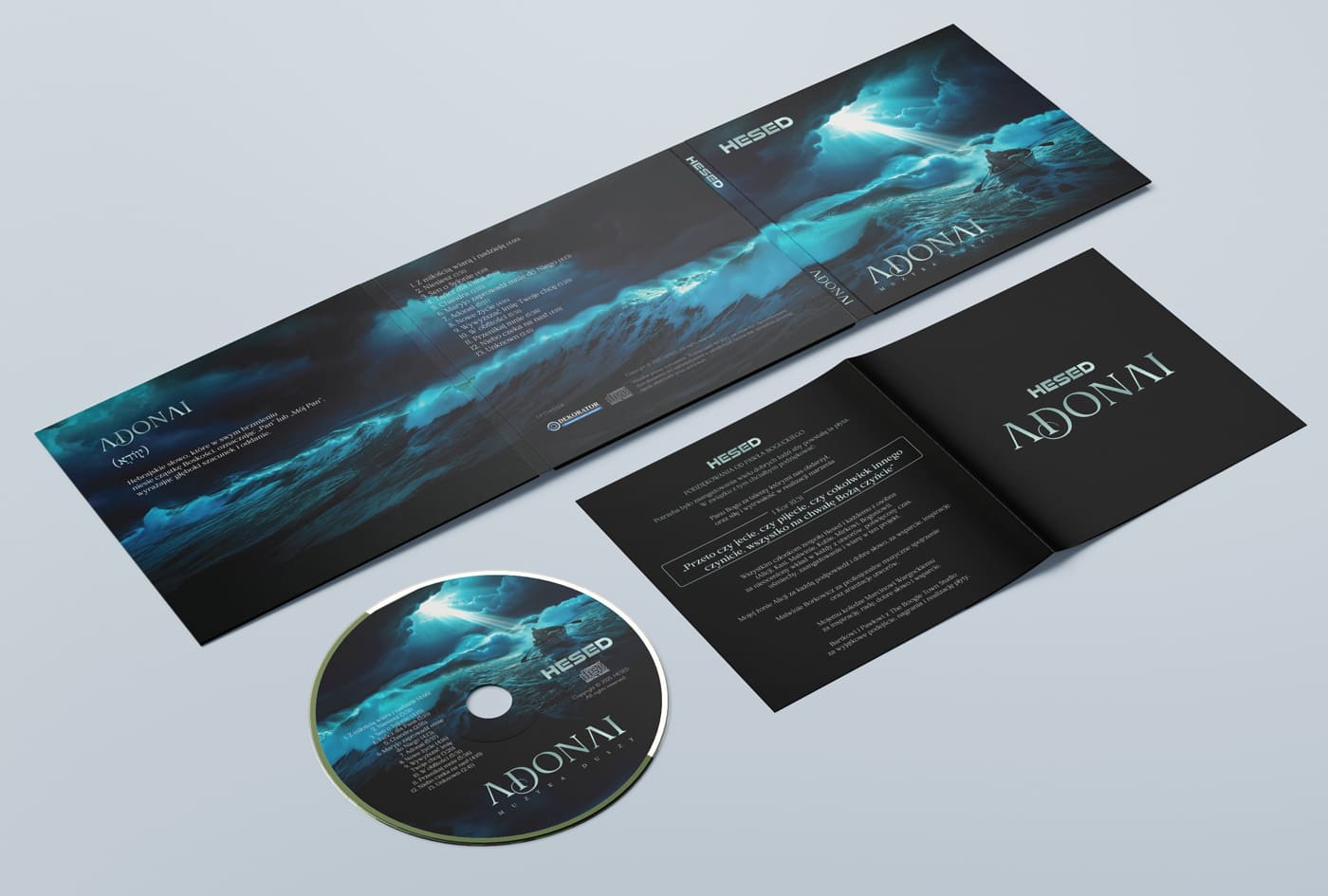 Projekt okładki 'digipack' i książeczki do płyty 'Adonai'