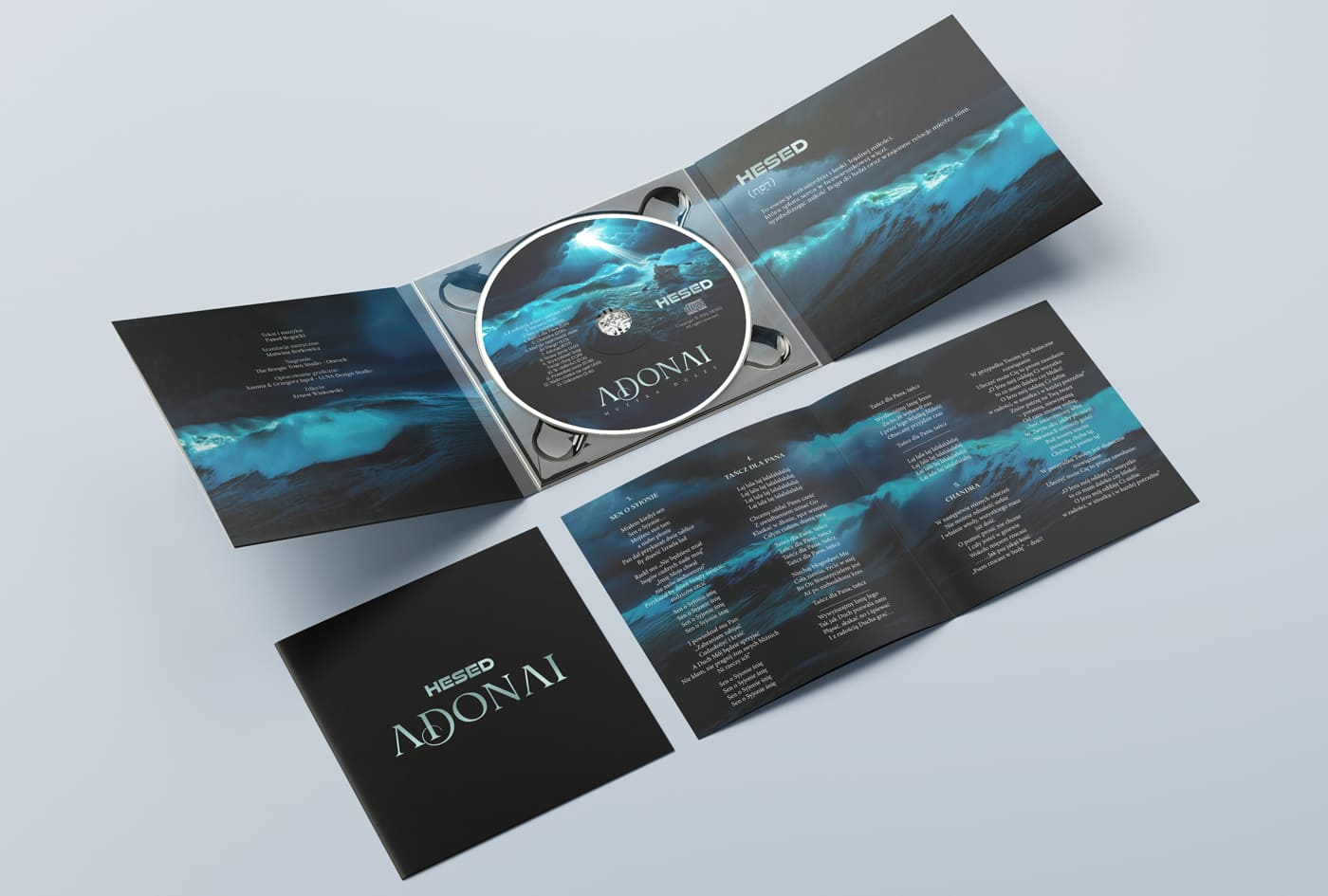 Projekt okładki 'digipack' i książeczki do płyty 'Adonai'